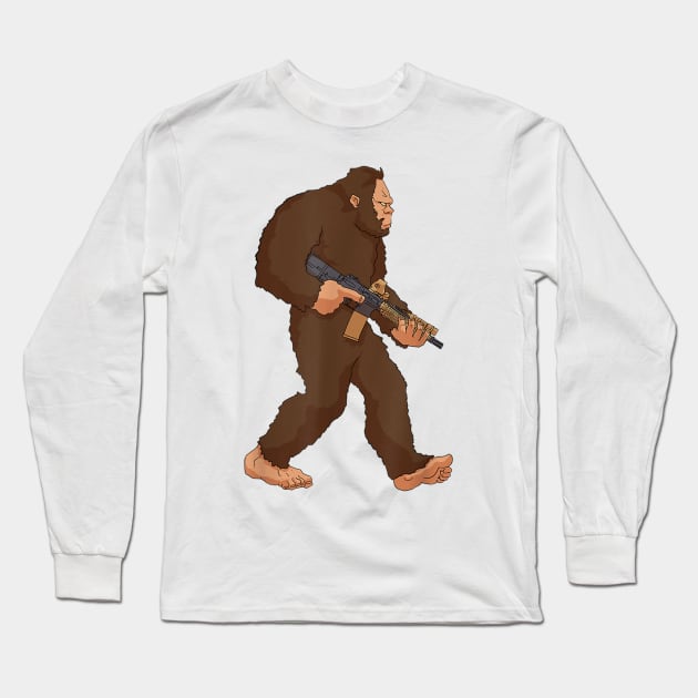 Bigfoot Second Amendment Long Sleeve T-Shirt by ReviloTees